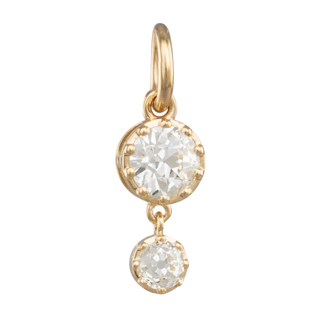 Old Cut Double Diamond Pendant