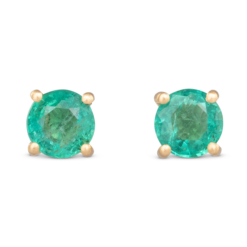 Pair Emerald Stud Earrings