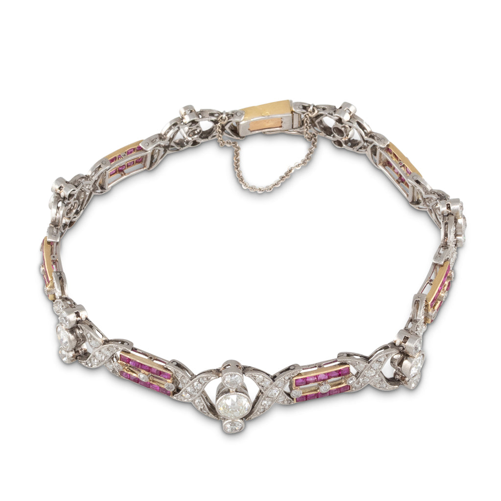 French Diamond and Ruby Bracelet
