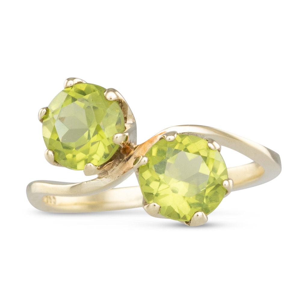 Peridot Toi et Moi Ring