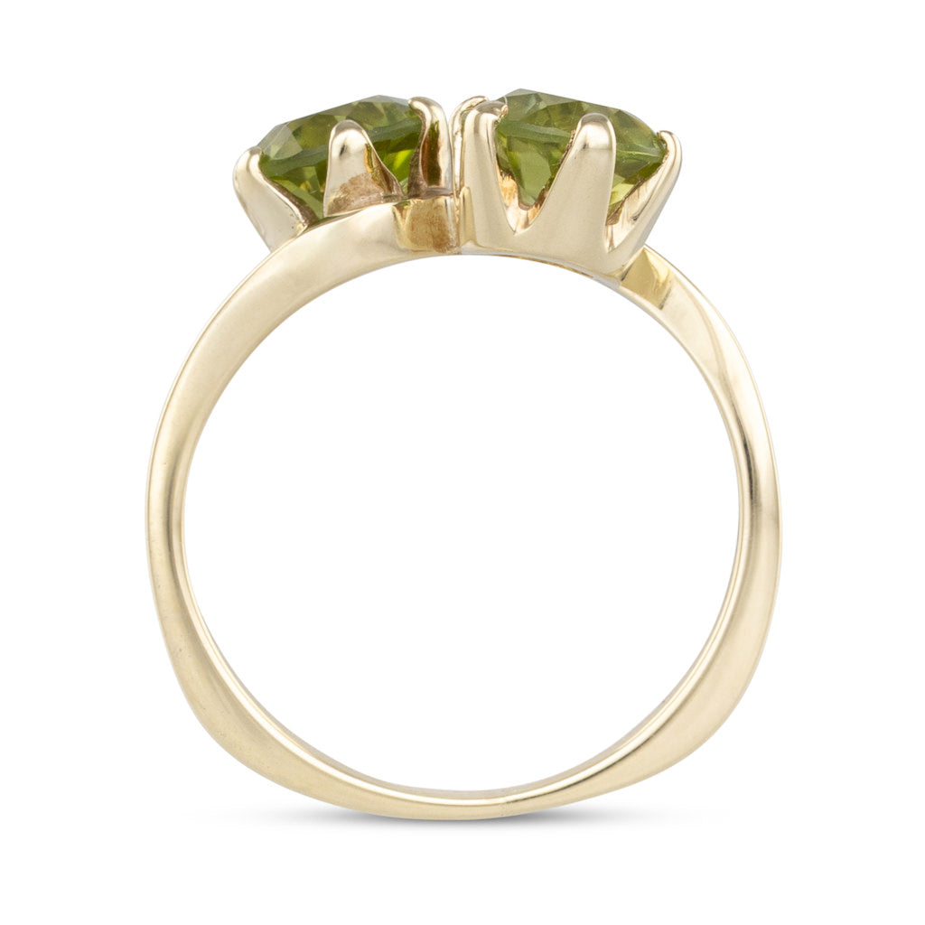 Peridot Toi et Moi Ring