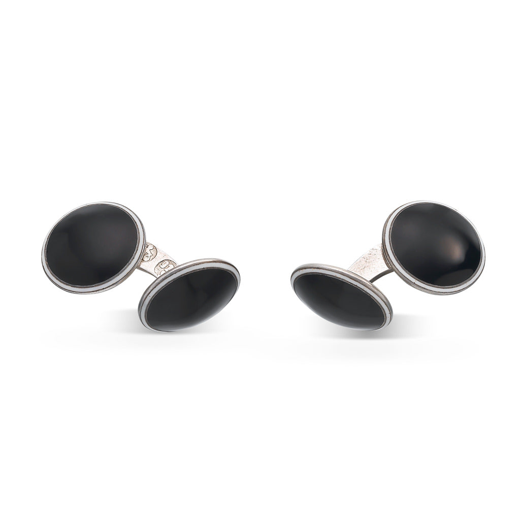 Silver Enamelled Cufflinks