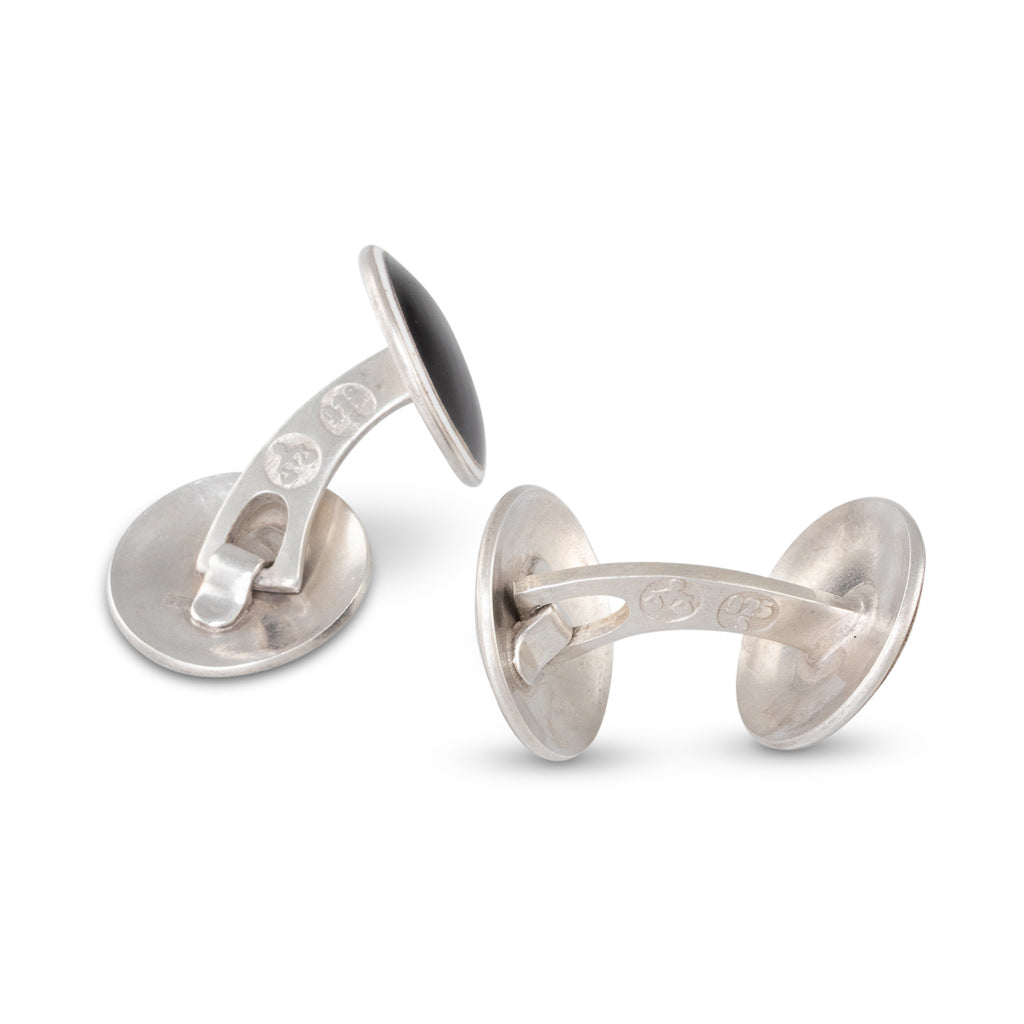 Silver Enamelled Cufflinks