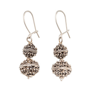 Double Filigree Ball Drop Earrings