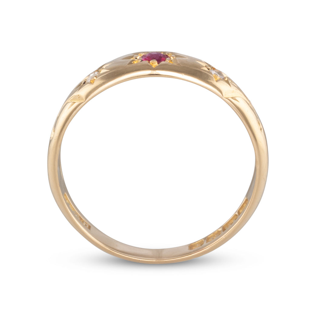 Ruby and Diamond Gypsy Set Ring