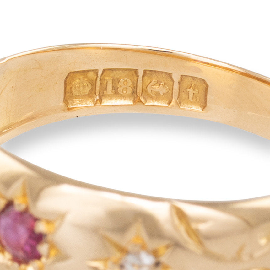 Ruby and Diamond Gypsy Set Ring