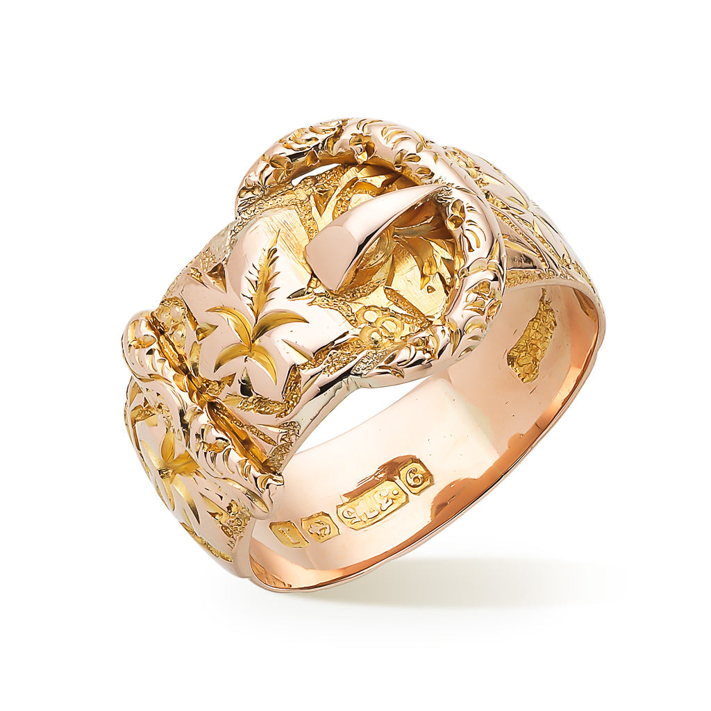 Antique Engraved Buckle Ring