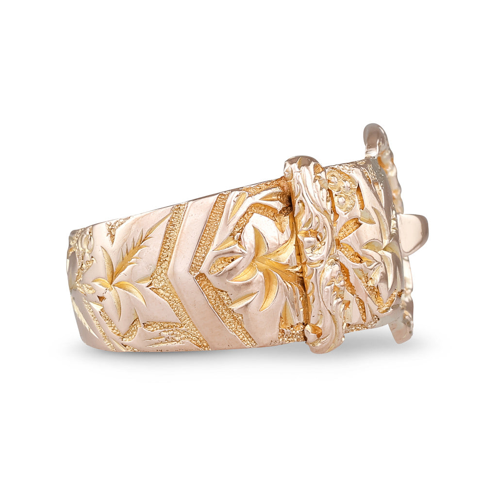Antique Engraved Buckle Ring