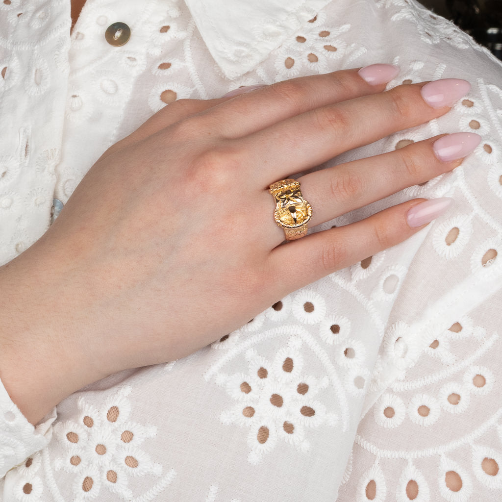 Antique Engraved Buckle Ring