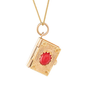 French Book Locket with Coral