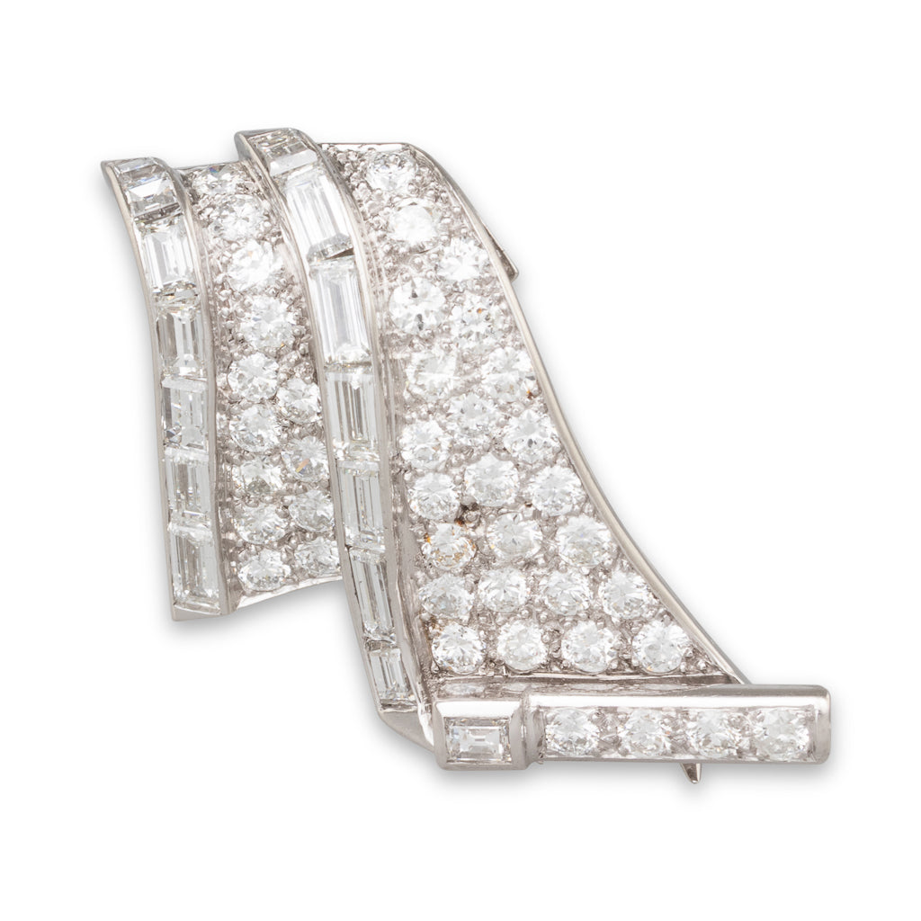 French Diamond Set Dress Clip