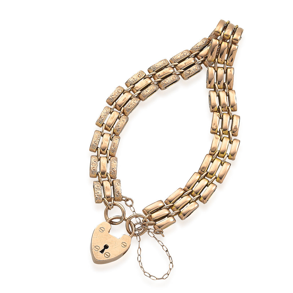 9ct Rose Gold Padlock Bracelet