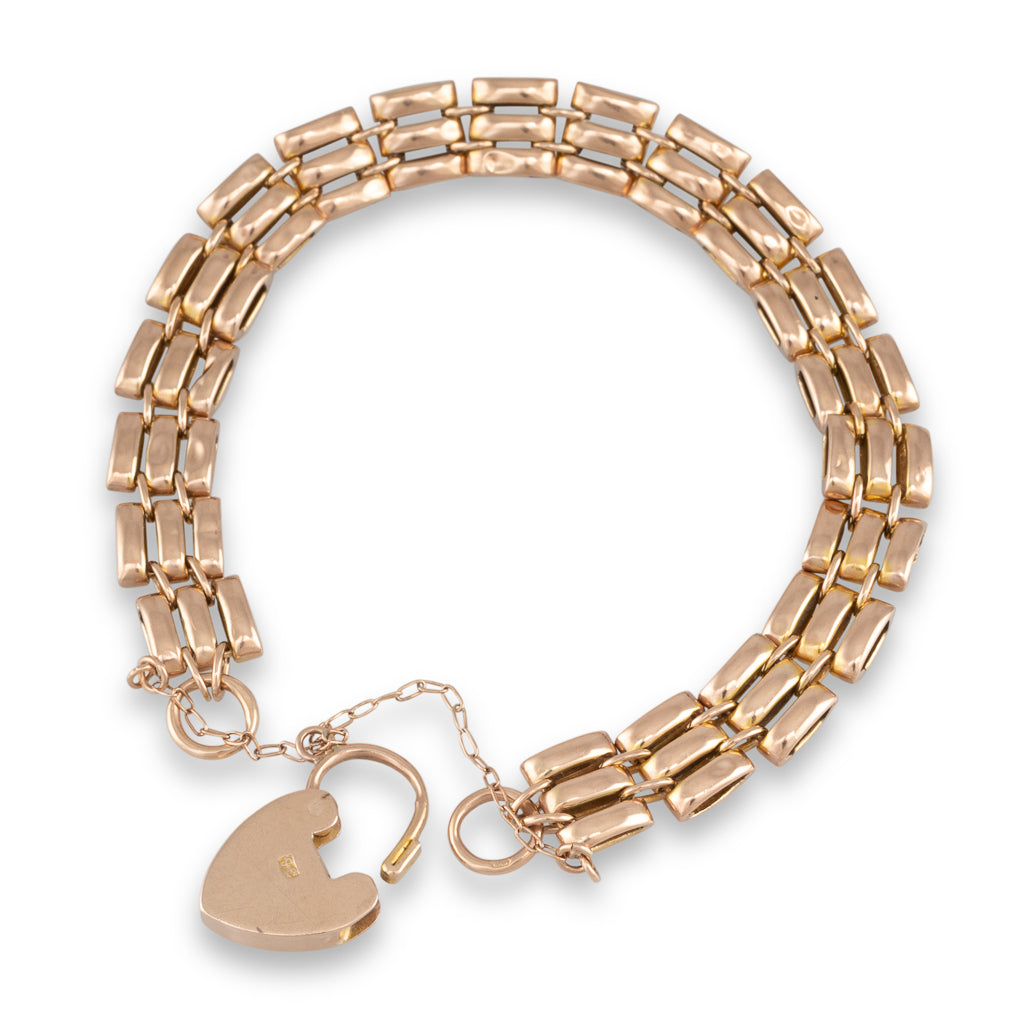 9ct Rose Gold Padlock Bracelet