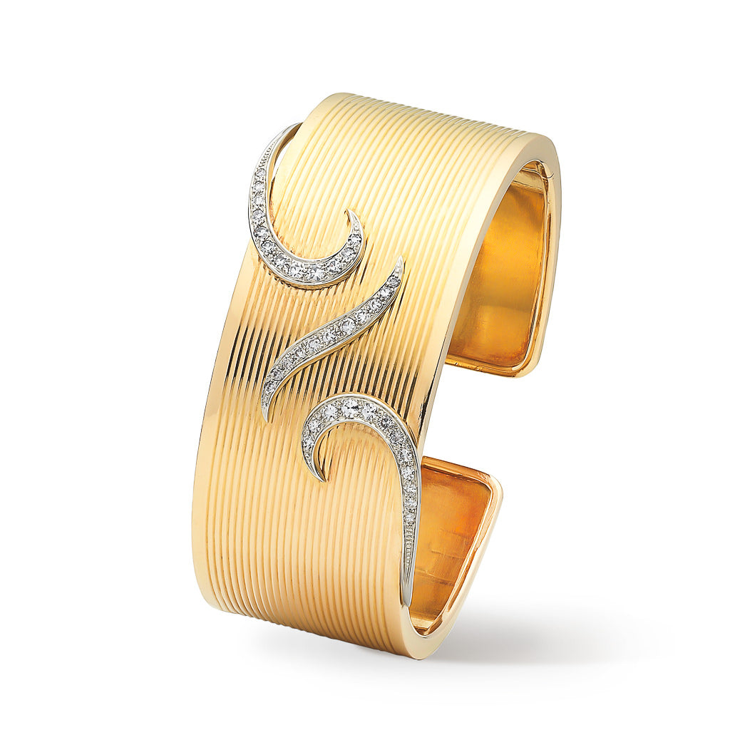 Cuff Bangle with Diamond Accents
