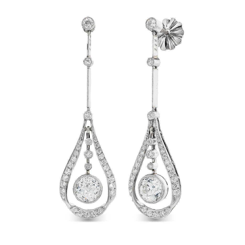 Art Deco Style Diamond Earrings