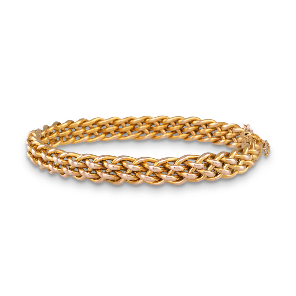 Antique Gold Hinged Bangle