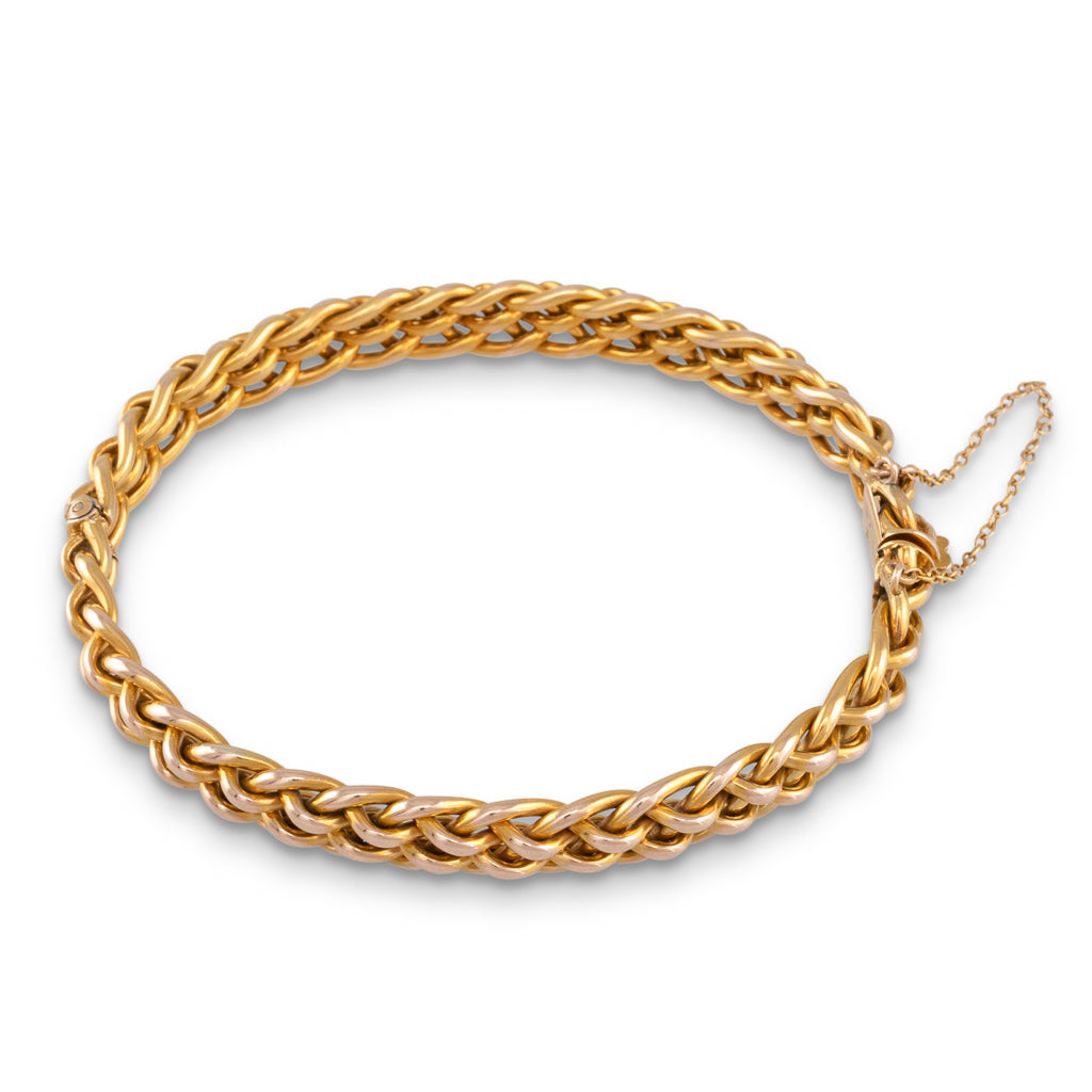 Antique Gold Hinged Bangle