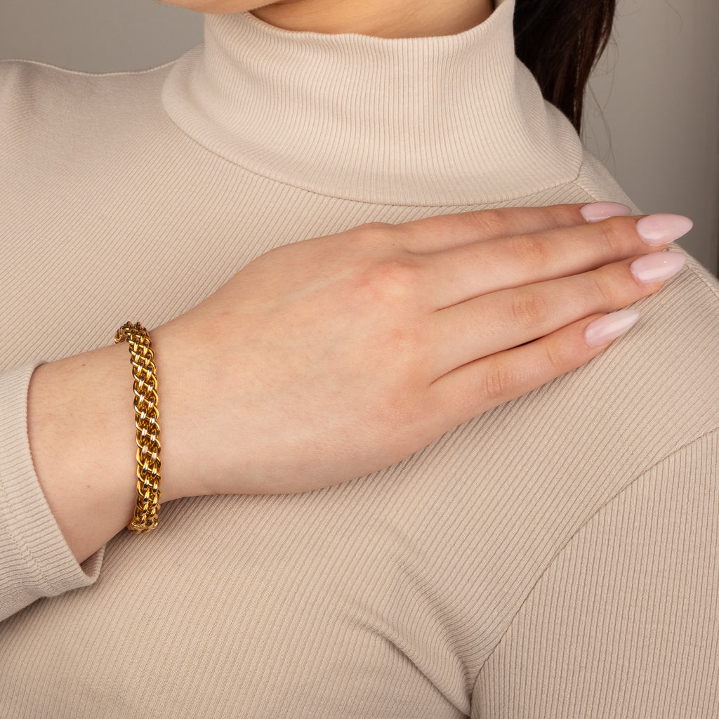 Antique Gold Hinged Bangle
