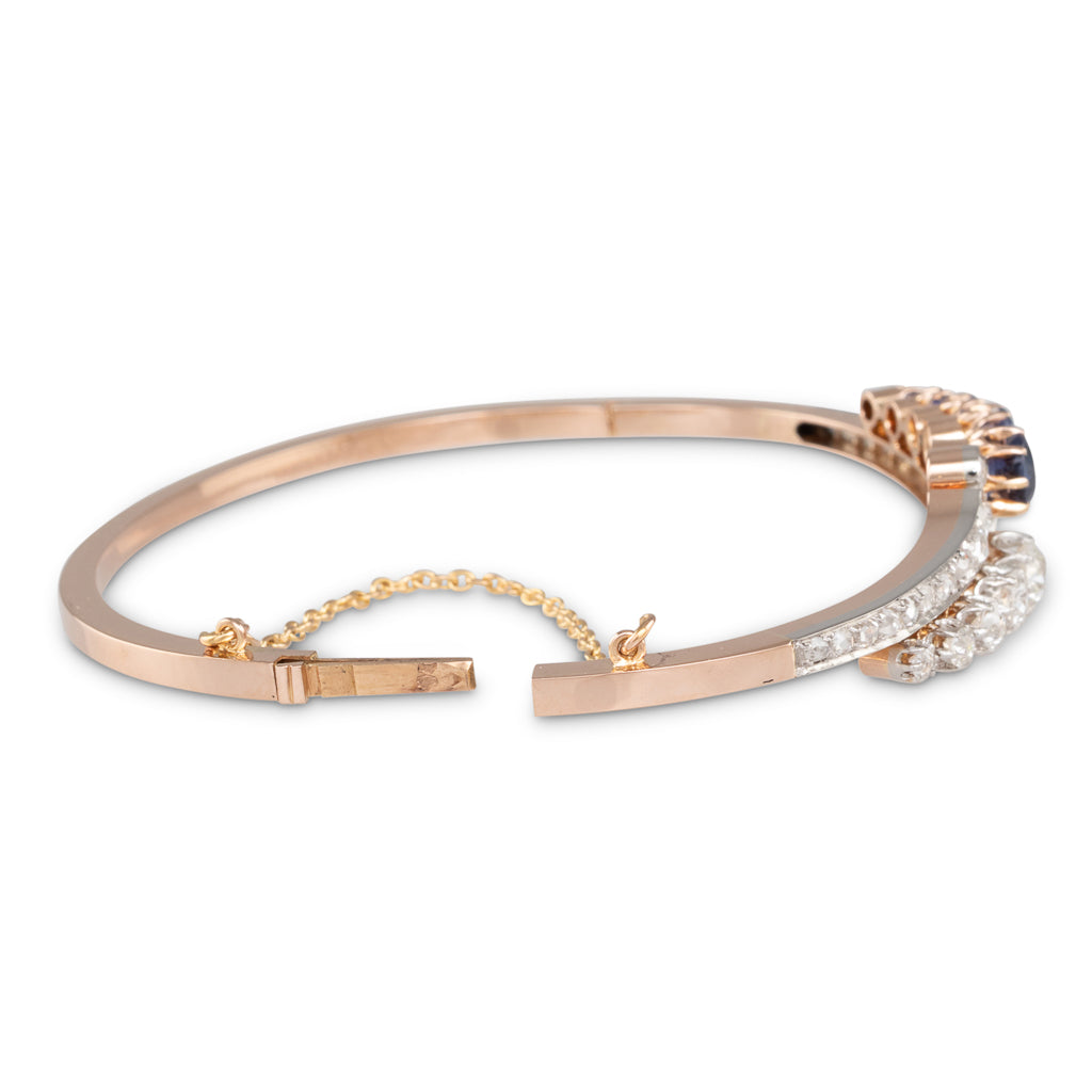 Diamond and Sapphire Antique Bangle