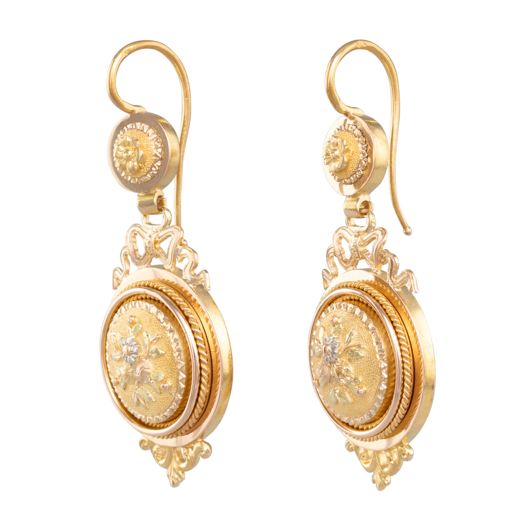 Multi Tone French Drop Earrings