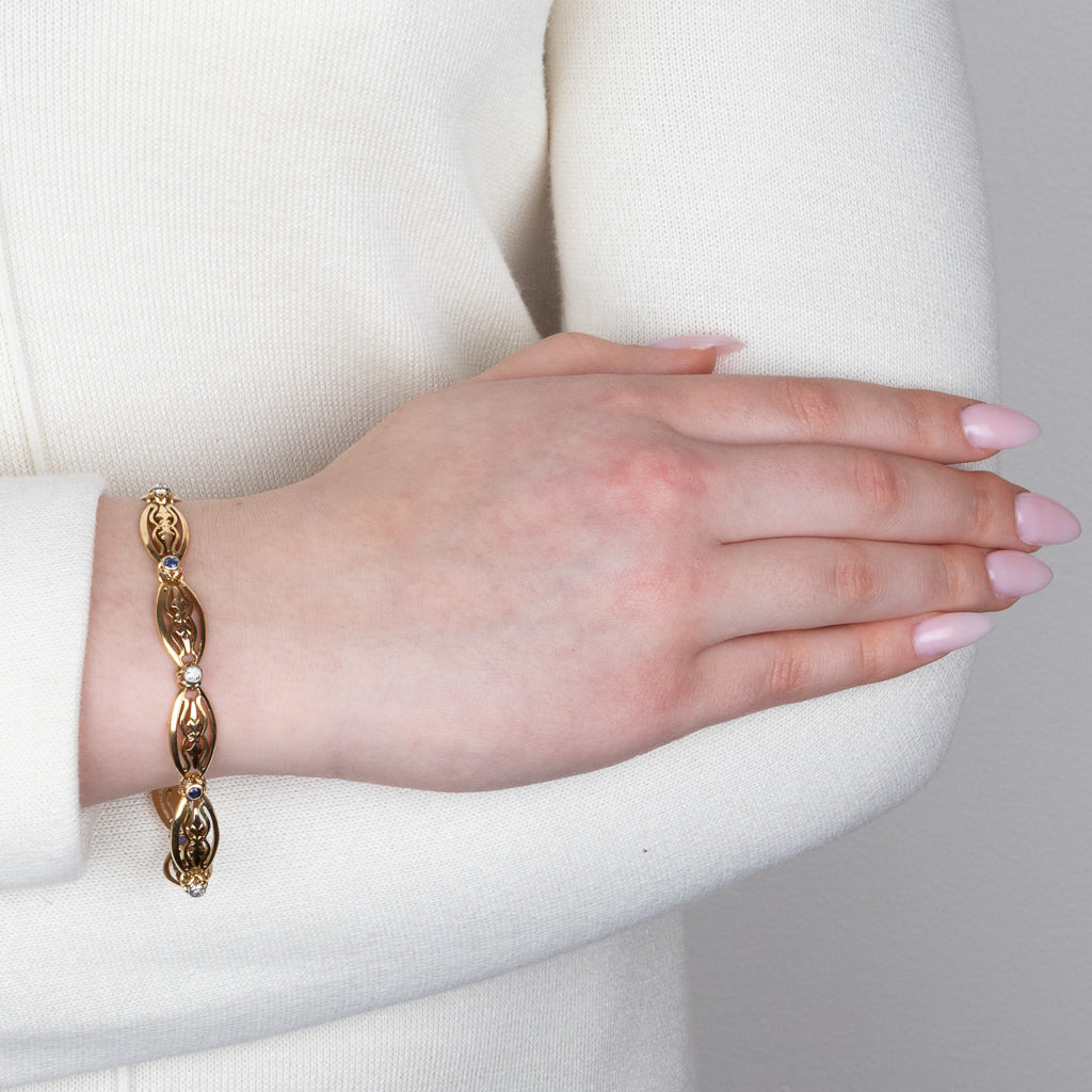French Sapphire & Diamond Bracelet