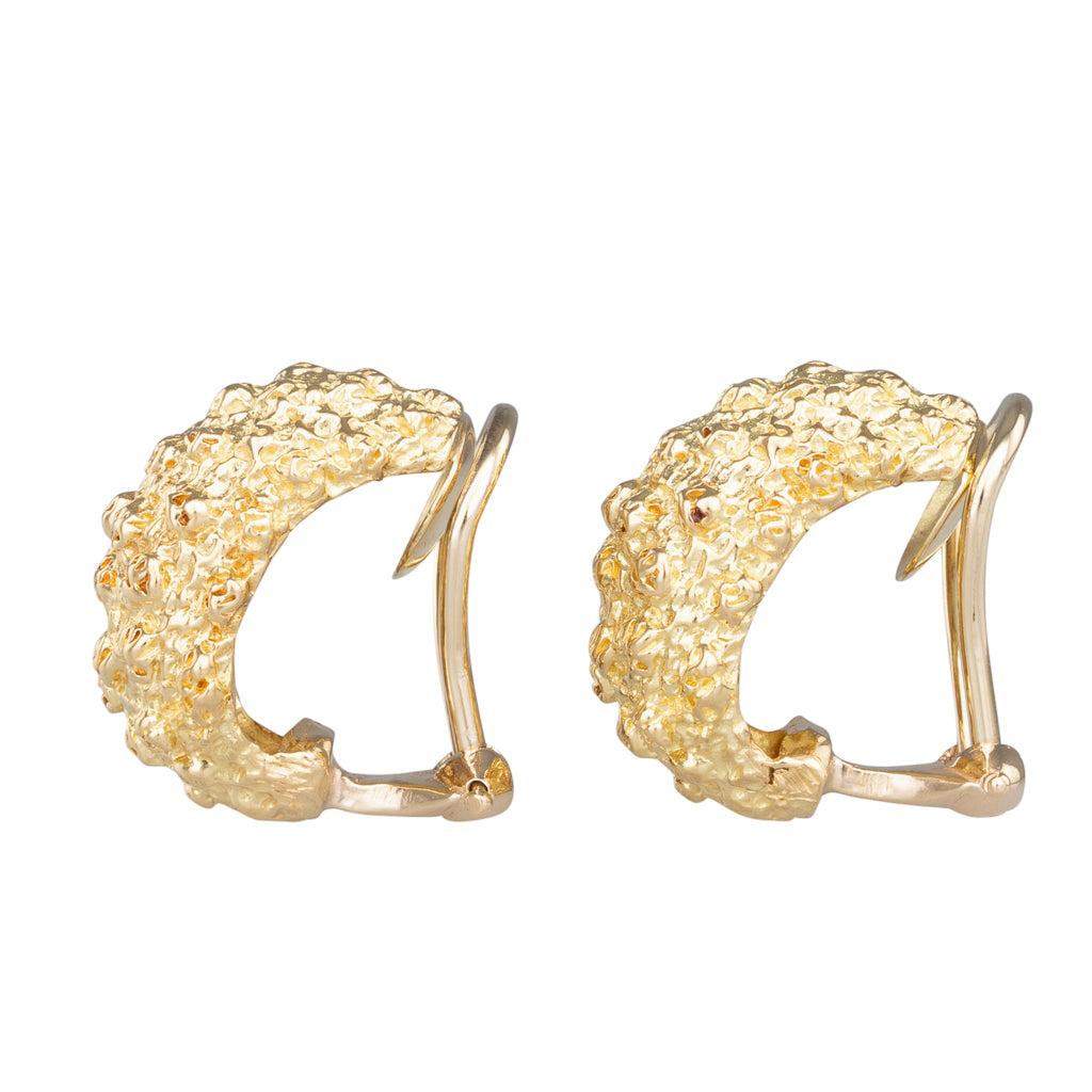 Textured Gold Clip On Earrings
