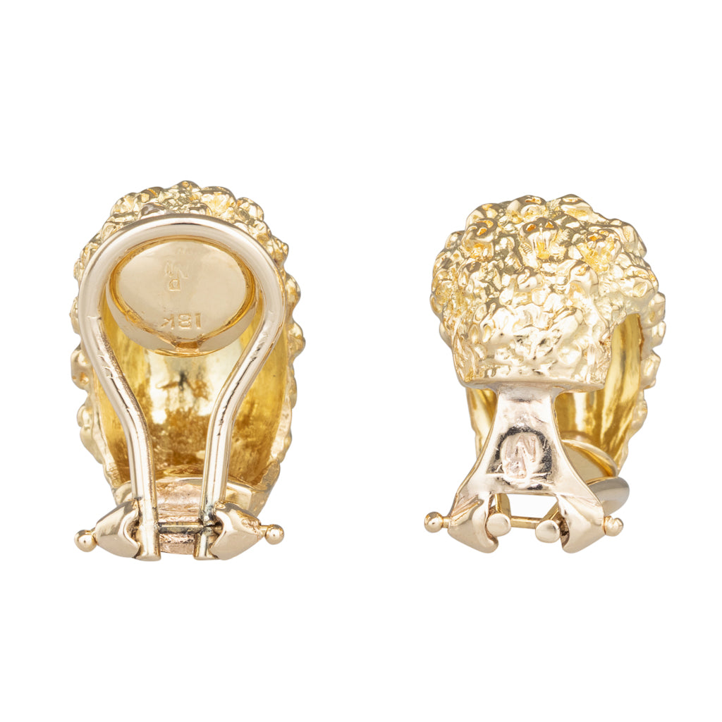 Textured Gold Clip On Earrings