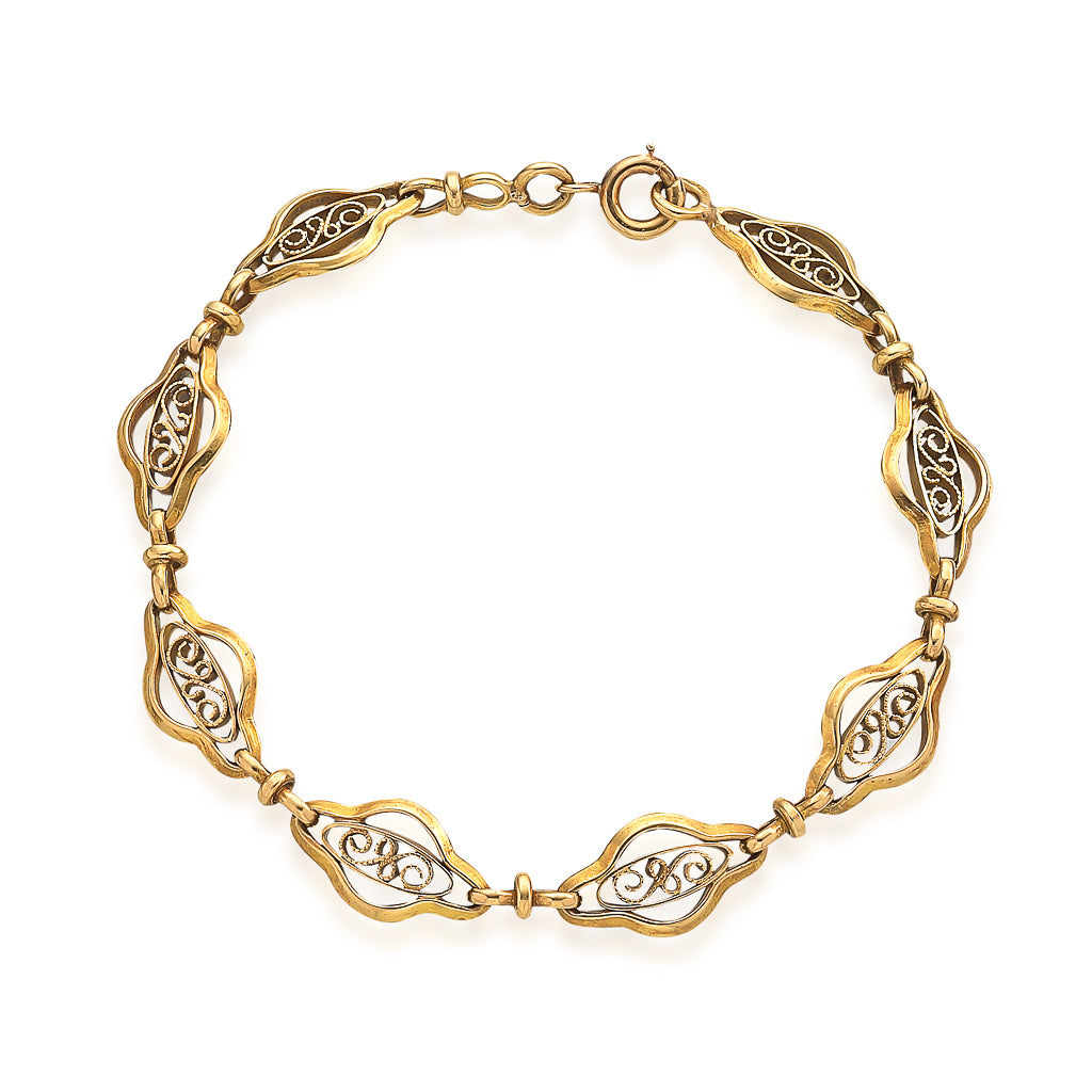 French Antique Fancy Link Bracelet
