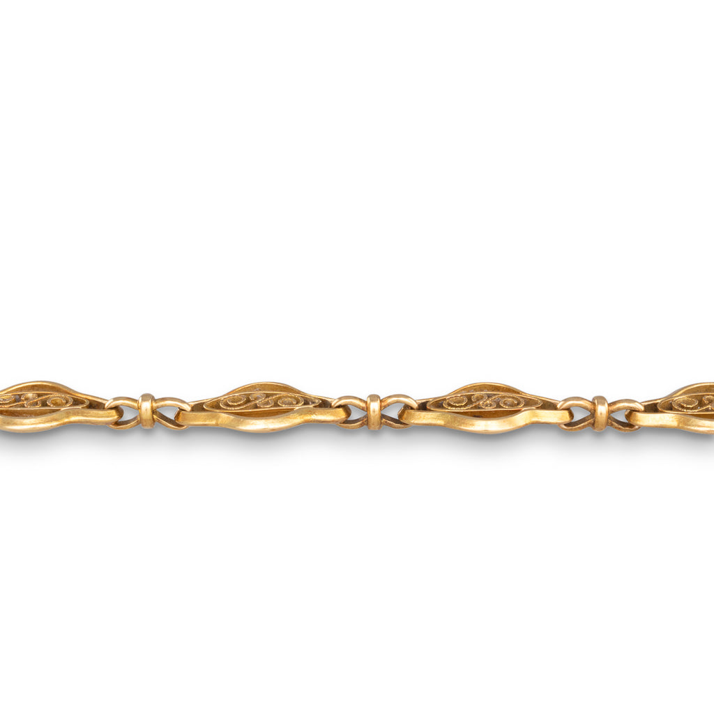 French Antique Fancy Link Bracelet