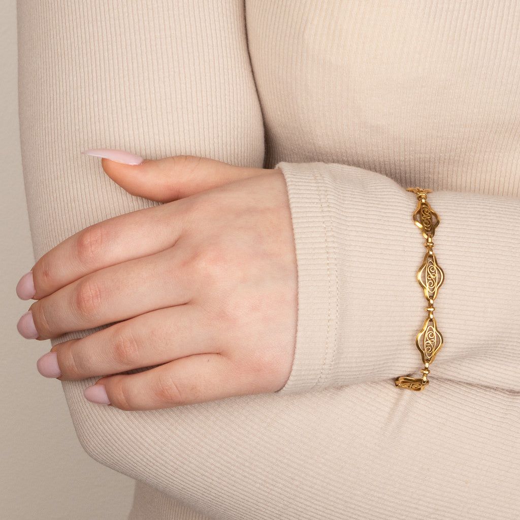 French Antique Fancy Link Bracelet