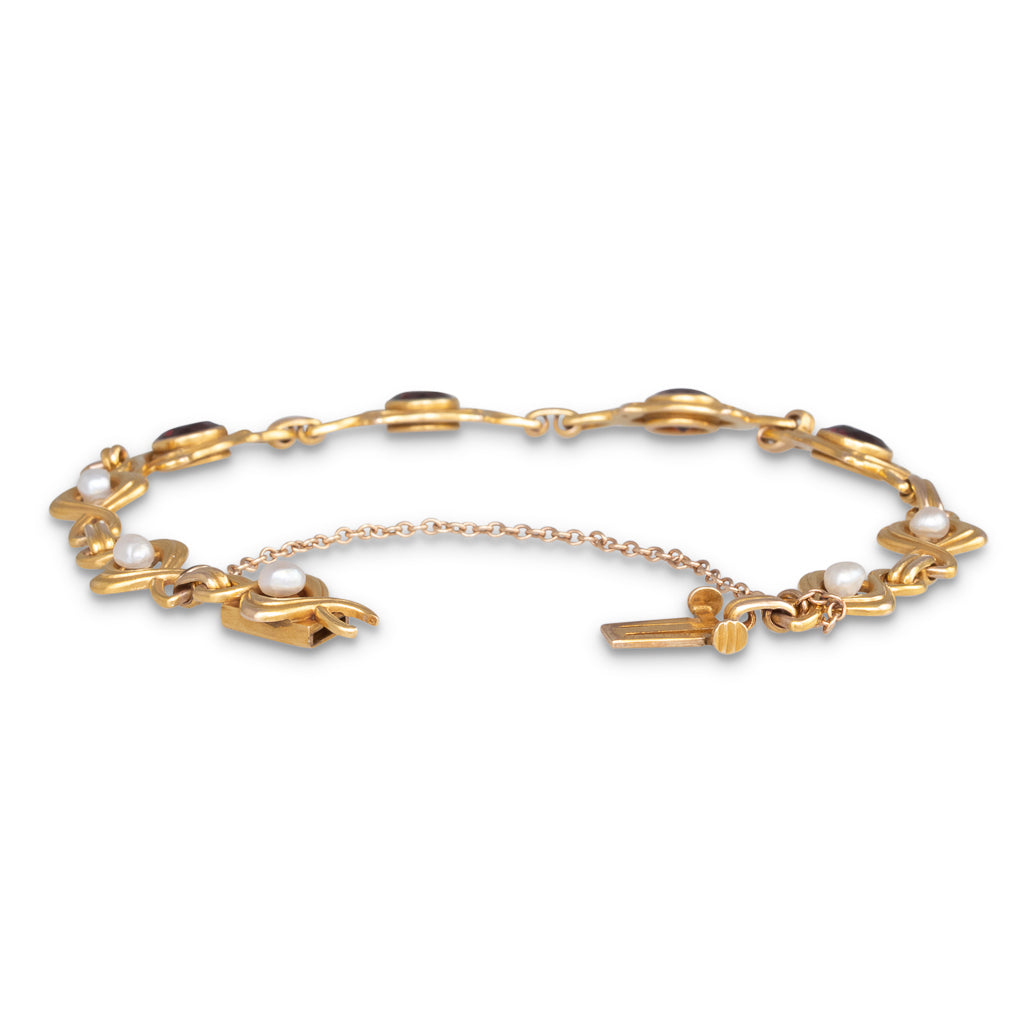 Antique Garnet and Pearl Bracelet