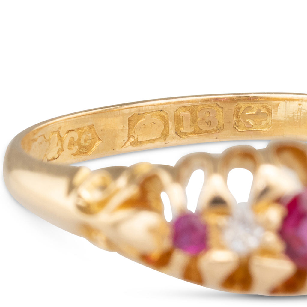 Ruby & Diamond Half Hoop Ring