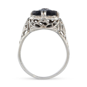 Antique Onyx and Diamond Ring