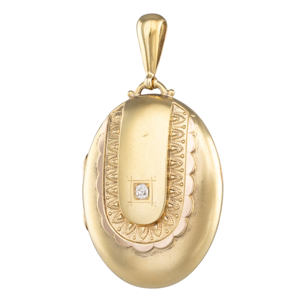 Antique Oval Locket With Diamond