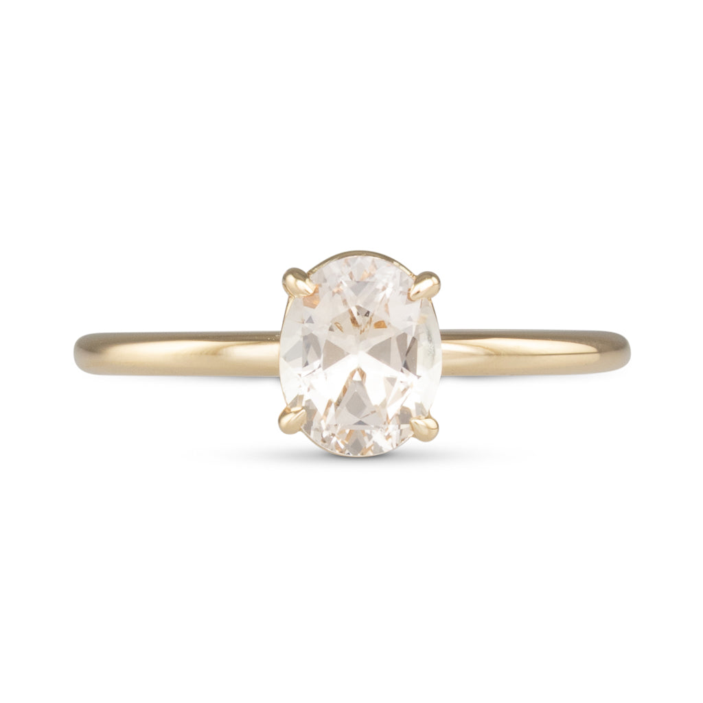 Unheated Pale Yellow Sapphire Ring