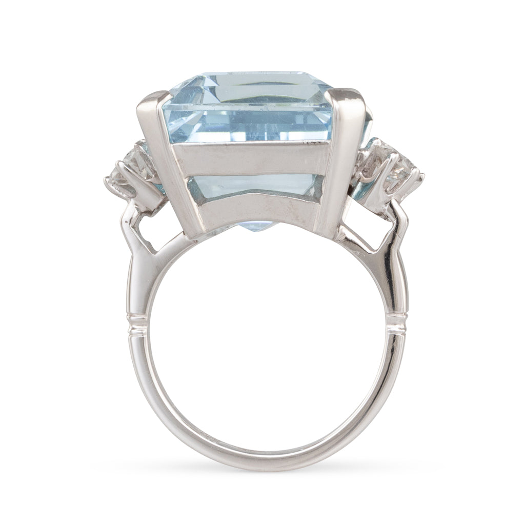 Aquamarine & Diamond Ring