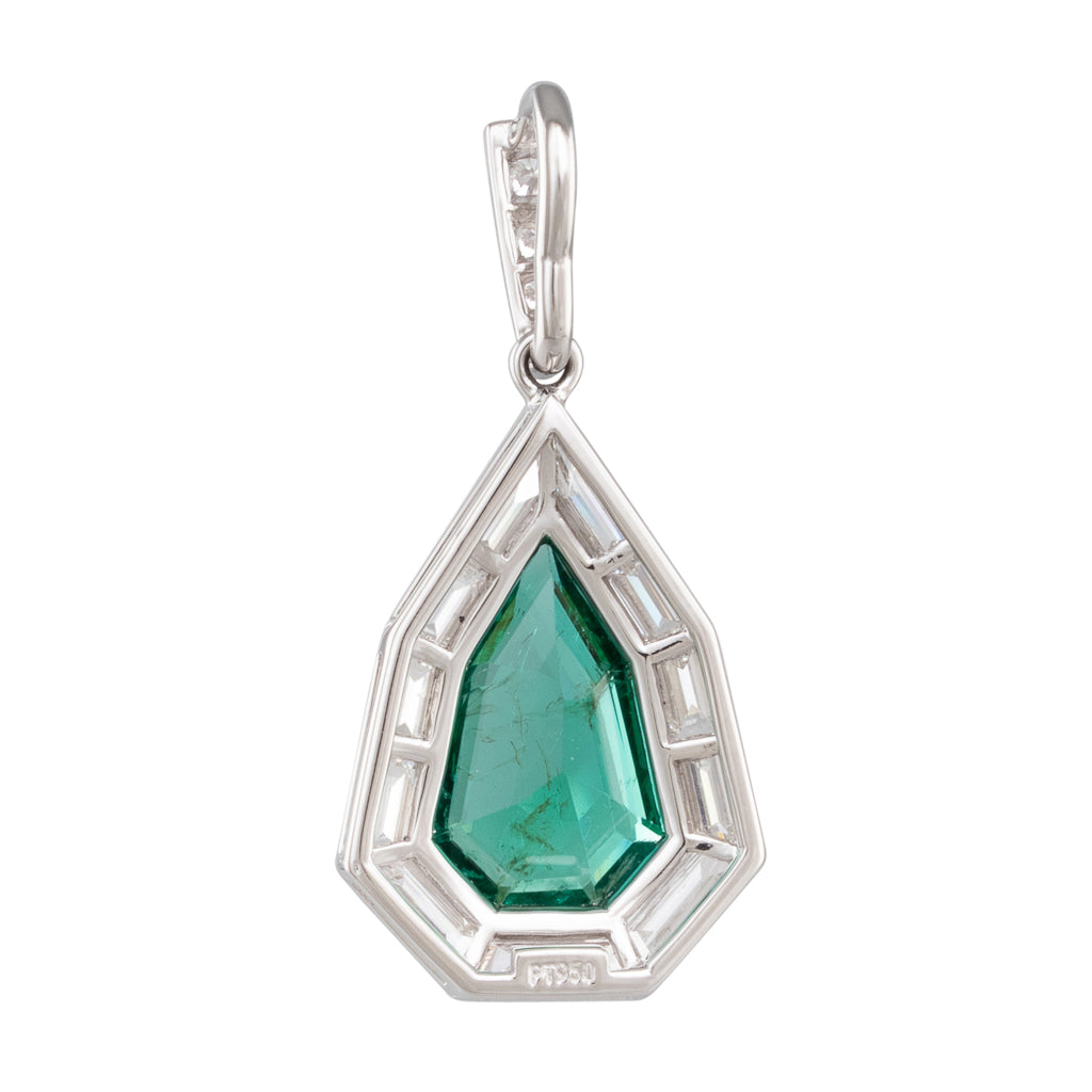 Shield Shape Emerald Pendant