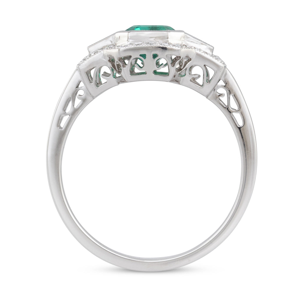 Zambian Emerald and Diamond Ring