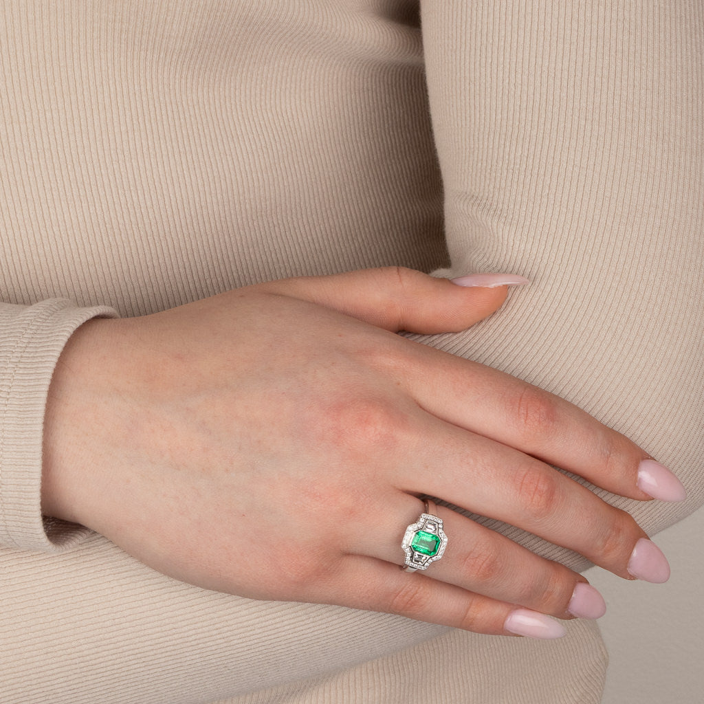 Zambian Emerald and Diamond Ring