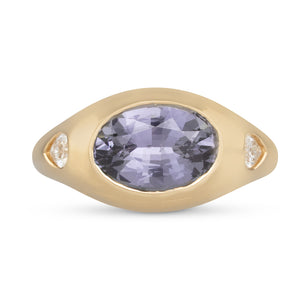 Grey Spinel and Diamond Ring