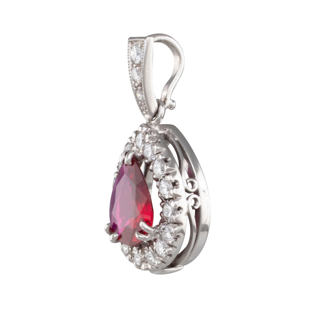 An Unheated Ruby Diamond Pendant