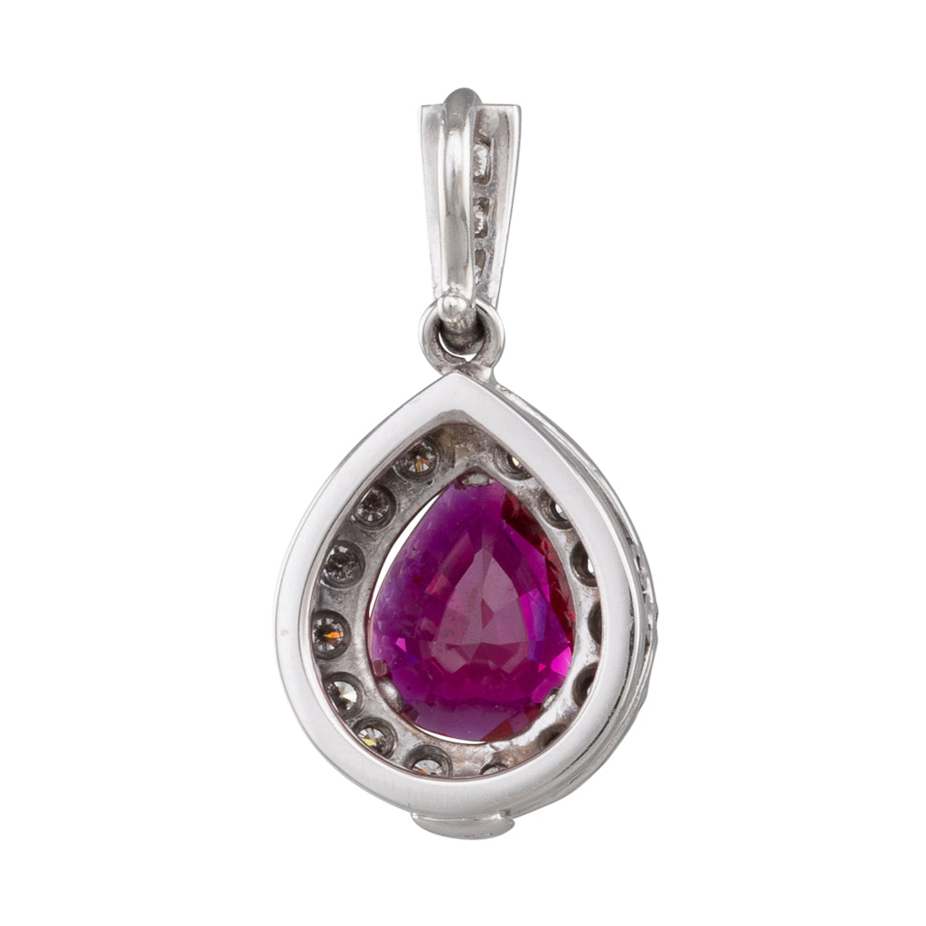 An Unheated Ruby Diamond Pendant