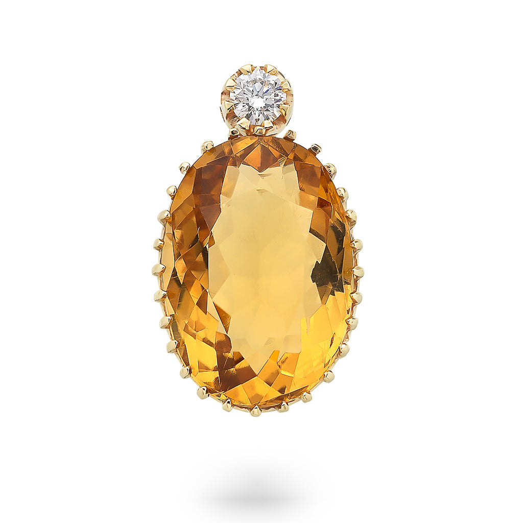 Citrine & Diamond Pendant