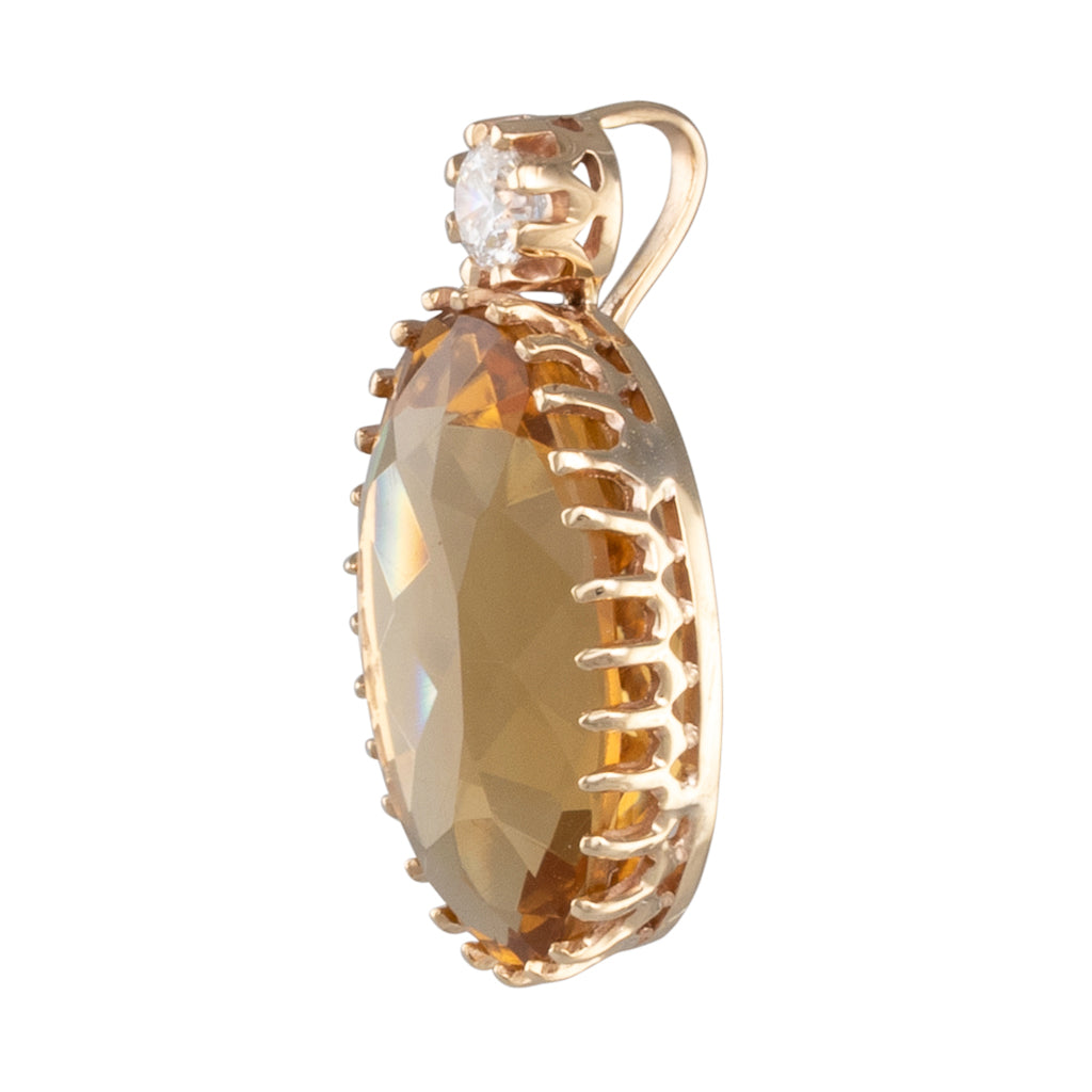Citrine & Diamond Pendant