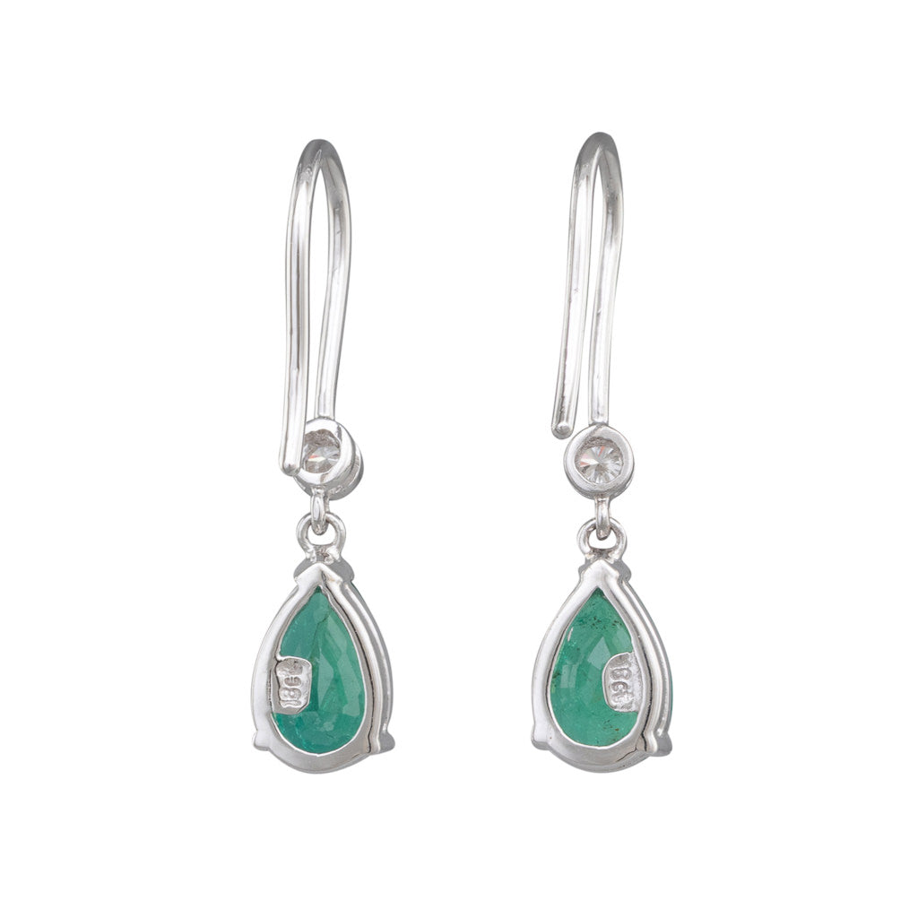 Emerald and Diamond Drop Earrings
