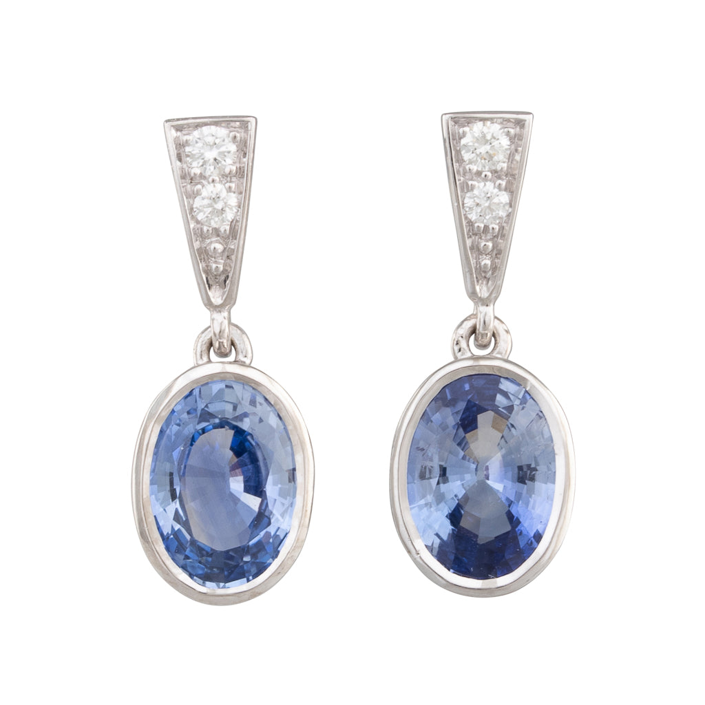 Sapphire and Diamond Drop Earrings