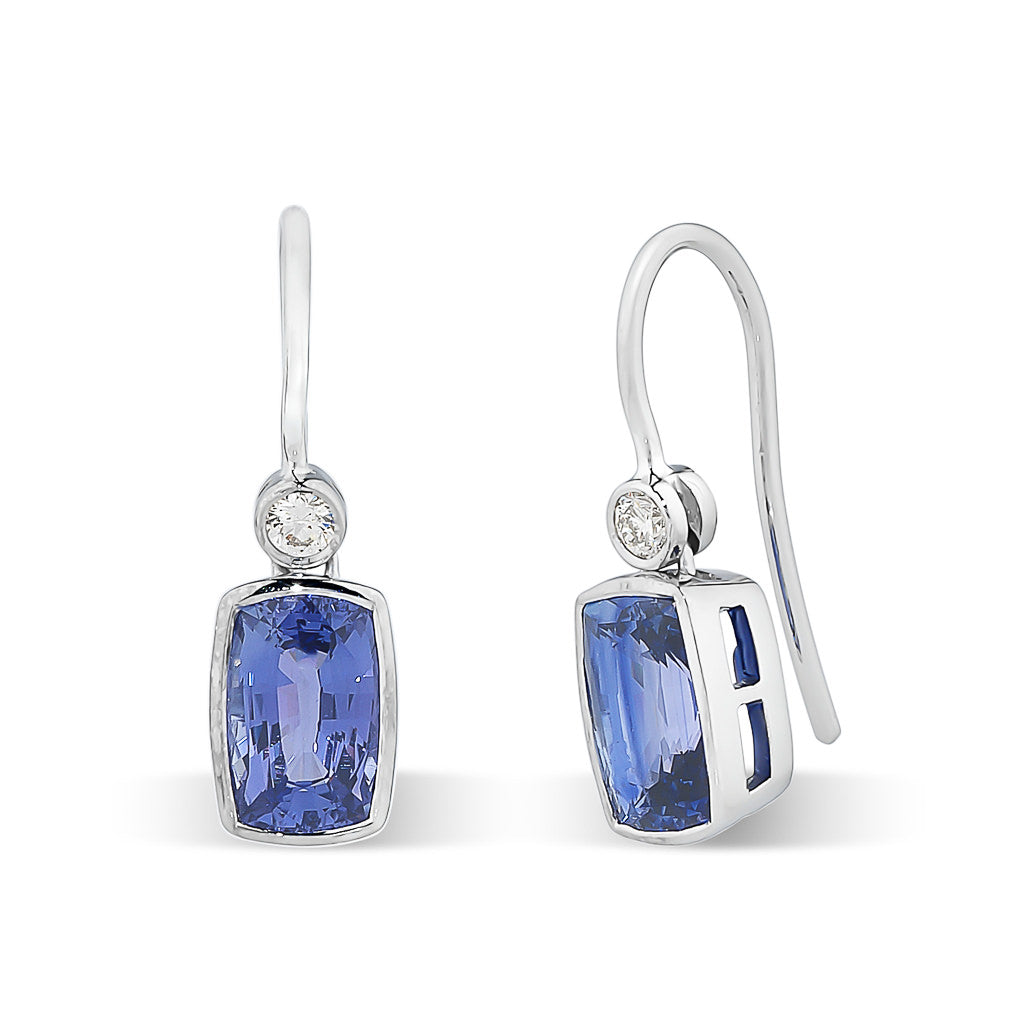 Sapphire and Diamond Drop Earrings