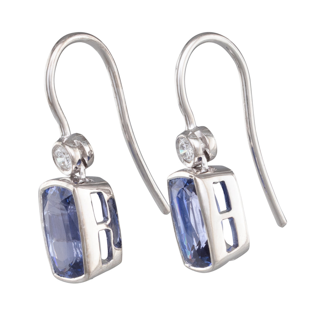 Sapphire and Diamond Drop Earrings