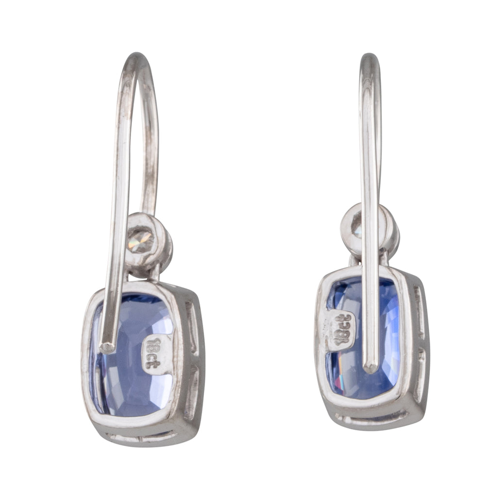 Sapphire and Diamond Drop Earrings