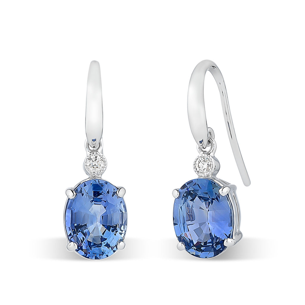 Sapphire and Diamond Drop Earrings